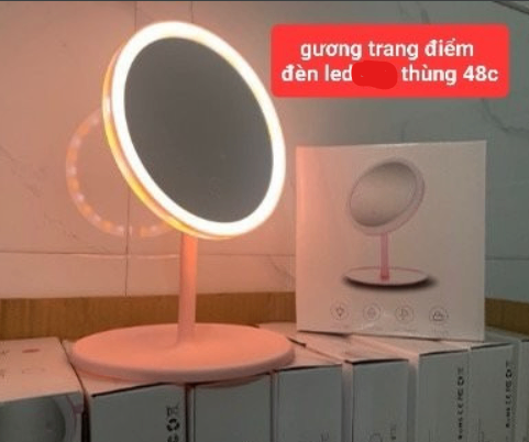 Gương trang điểm có đèn led (loại tròn) (Kiện 48 cái)