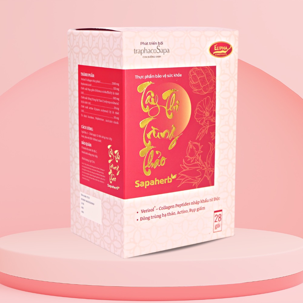 Collagen Tây Thi Trùng Thảo Sapaherb  28 Gói/ Hộp